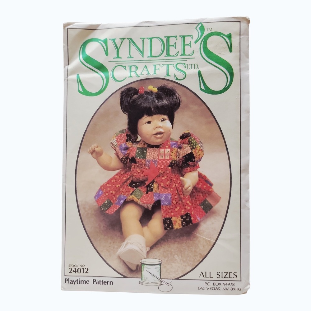 Vintage Syndee Crafts Doll Clothes Pattern 24012 Playtime All Sizes